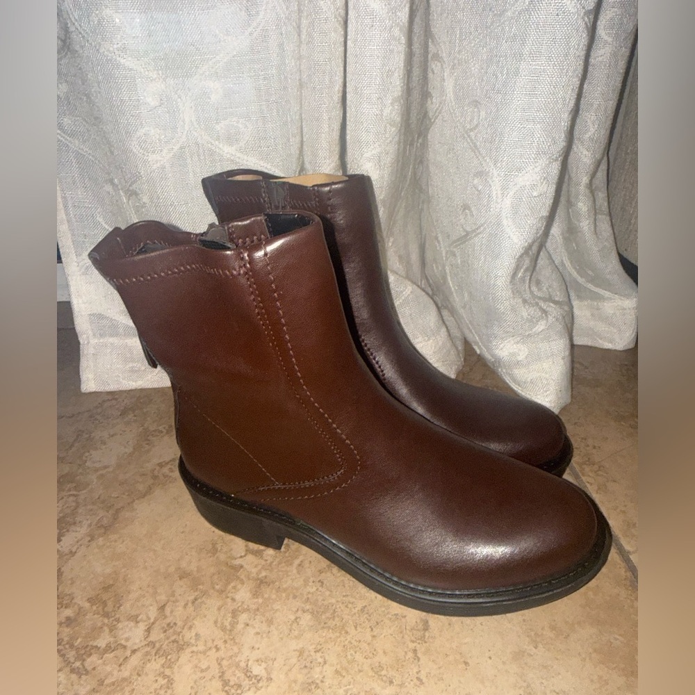 Franco Sarto Rich Brown Leather Booties